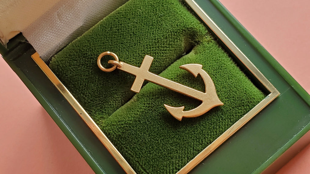 Estate 18k Gold Anchor Pendant