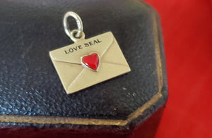 Rare 14k Gold LOVE SEAL Letter Charm