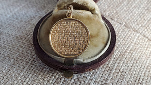 Gold Lord's Prayer Coin Charm