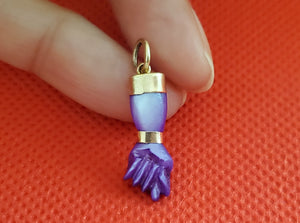 Vintage Purple Lucky Hand Figa Pendant